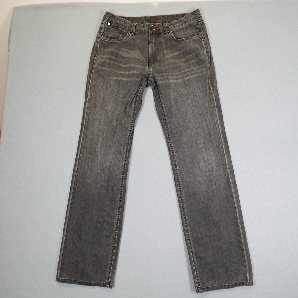 Tommy Bahama Jeans Mens 33x34 Gray Denim Straight Leg Casual Classic Faded Wash